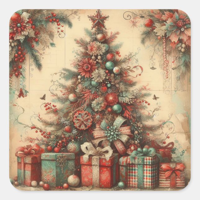 Autocollants de Noël vintage (Devant)