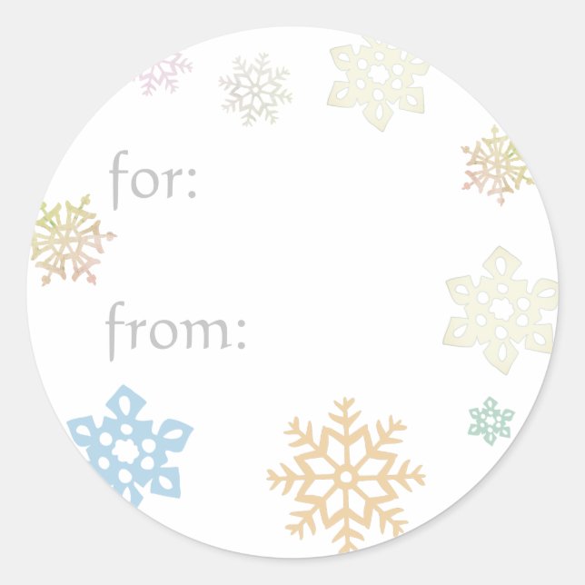 Autocollants de nom de cadeau de flocons de neige  (Devant)