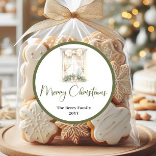 Autocollants de nom de famille de Noël minimaliste