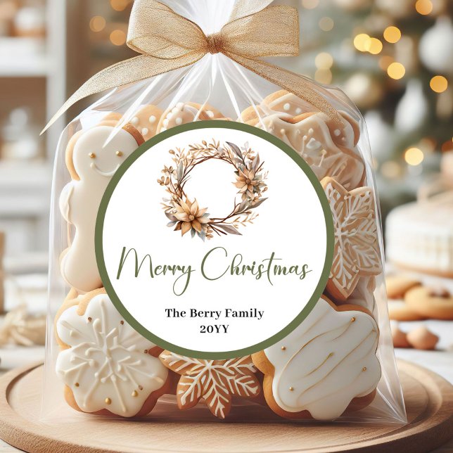 Autocollants de nom de Noël neutres pastel doux (Soft Pastel Neutral Christmas Name Stickers)