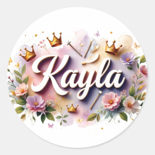 Autocollants de nom de princesse personnalisés flo