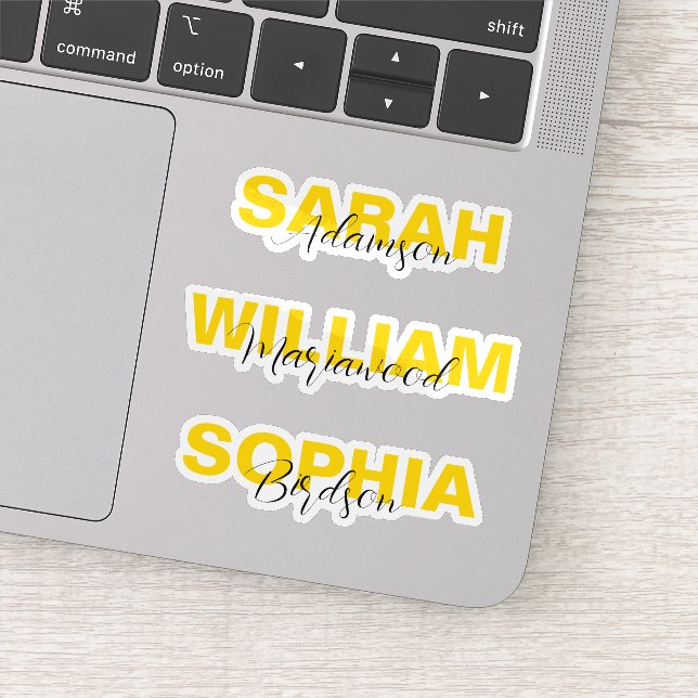 Autocollants de nom en or élégants personnalisés É (Détail)