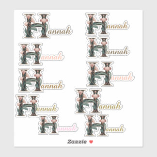 Autocollants de nom en vinyle lettre H Art Nuevo