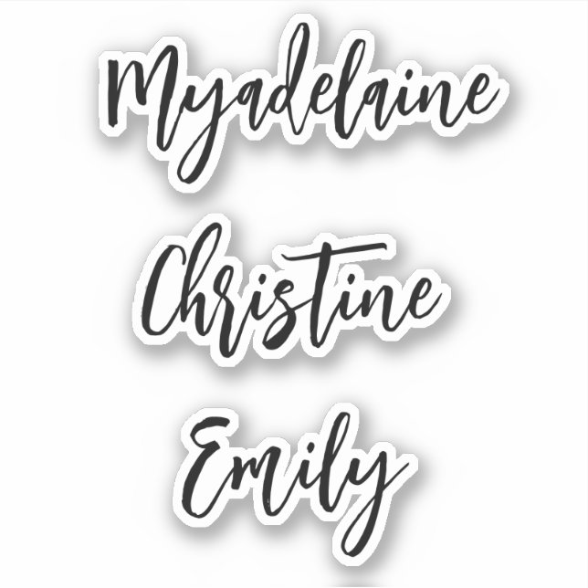 Autocollants de nom manuscrits simples (Devant)