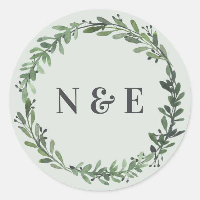 autocollants de nom mariage fleuri à aquarelle feu (Devant)