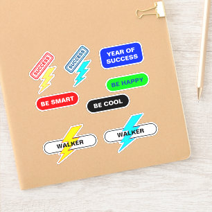 Autocollants de nom motivant et affirmations posit