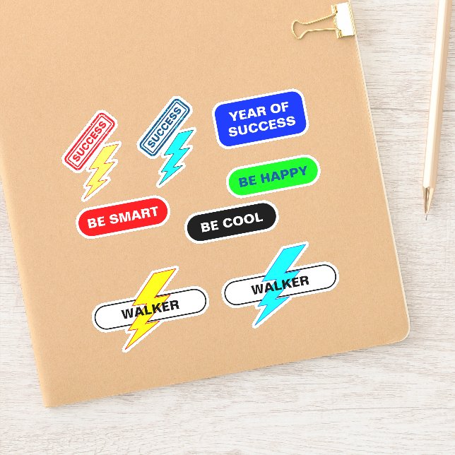Autocollants de nom motivant et affirmations posit (Carnet)