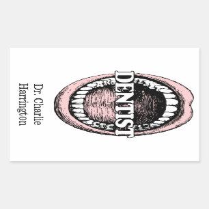 Autocollants de nom personnalisé pour dentiste