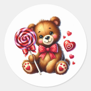 Autocollants de nounours de la Saint-Valentin