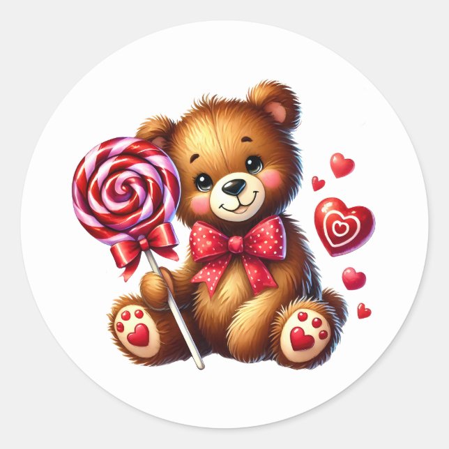 Autocollants de nounours de la Saint-Valentin (Devant)