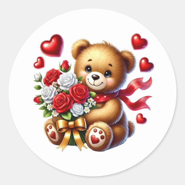 Autocollants de nounours de la Saint-Valentin (Devant)