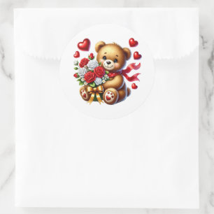 Autocollants de nounours de la Saint-Valentin
