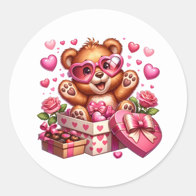 Autocollants de nounours de la Saint-Valentin (Devant)