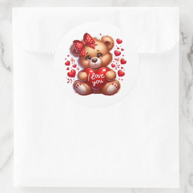 Autocollants de nounours de la Saint-Valentin (Sac)