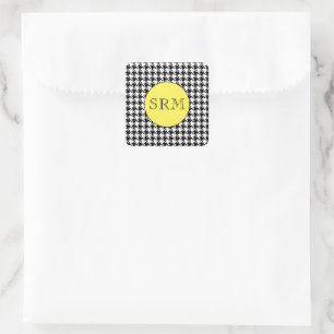 Autocollants de papeterie à carreaux et monogramme