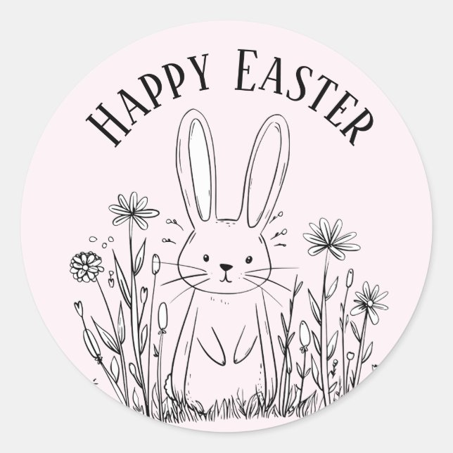 Autocollants de Pâques lapin sarcelle mignon (Devant)