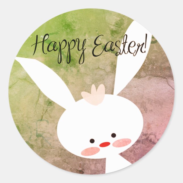 Autocollants de Pâques lapin sarcelle mignon (Devant)