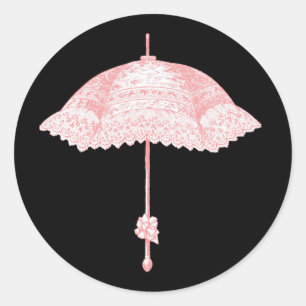 Autocollants de parapluie rose vintage