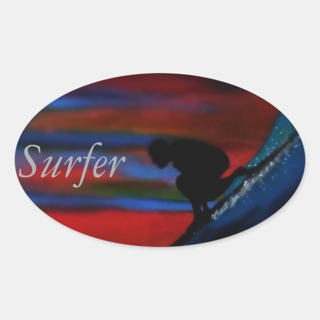 Autocollants de pare-chocs Bubblepacific, surfer (Devant)