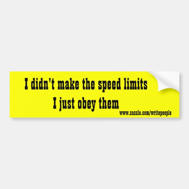 autocollants de pare-chocs limite de vitesse (Devant)