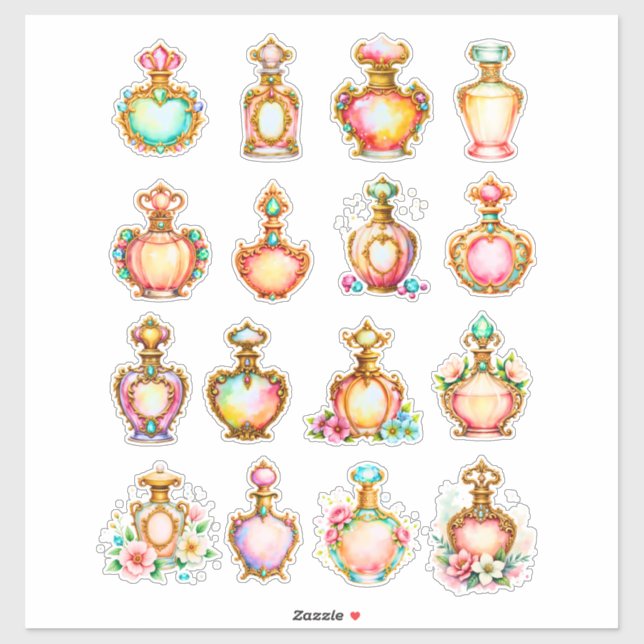 Autocollants de parfum de style vintage (Feuille)