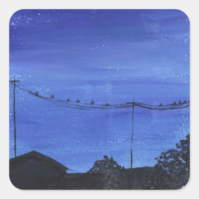 Autocollants de paysage urbain bleu (Devant)