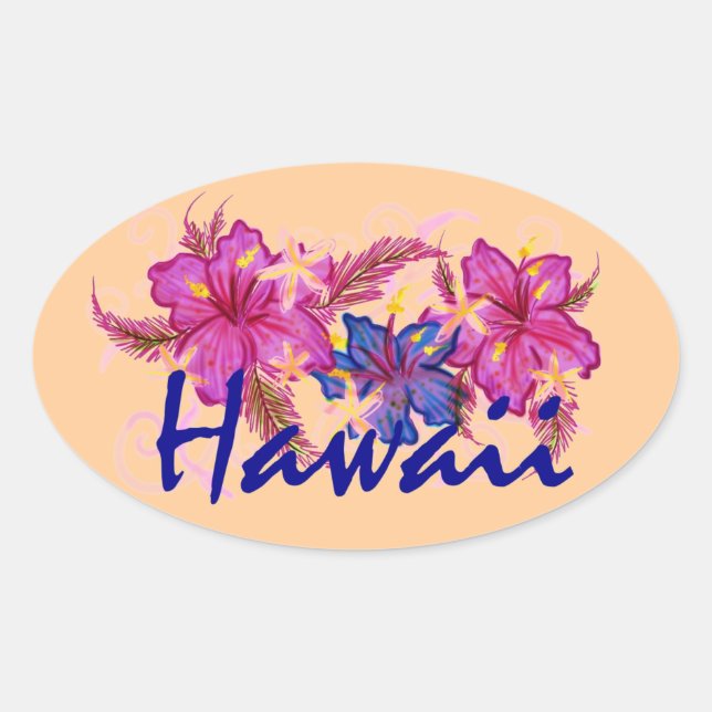 Autocollants de pêche pour fleurs d'hibiscus Hawai (Devant)