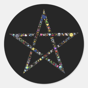 autocollants de pentagramme wicca