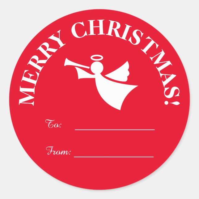 Autocollants de personnalisation pour ange de Noël (Devant)