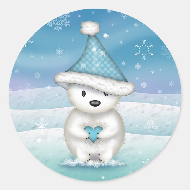 Autocollants de petit ours polaire mignon (Devant)