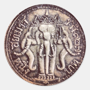 Autocollants de pièce de monnaie d'éléphant de