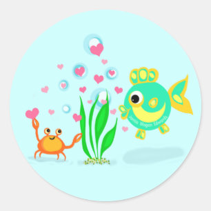 Autocollants de plage d'amour d'océan