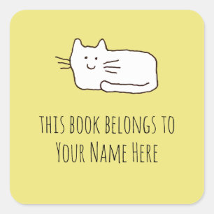 Autocollants de plaque de livre de chat de dessin
