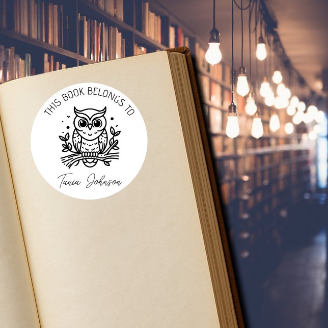 Autocollants de plaque de livre de chouette – “Ce  (Créateur téléchargé)