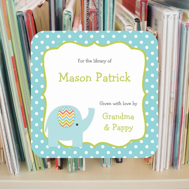 Autocollants de plaque de livre Elephant First Lib (Créateur téléchargé)