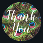 Autocollants de plume de paon Merci<br><div class="desc">Autocollants de plumes de paon Merci</div>