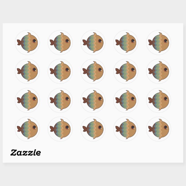 autocollants de poisson couleur (Feuille)