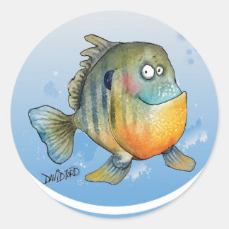 autocollants de poisson soleil de dessin animé