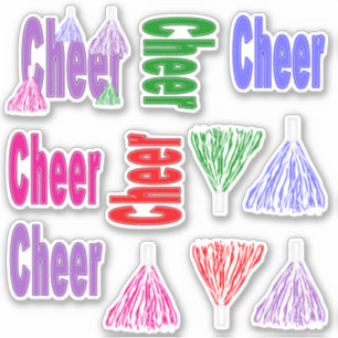 Autocollants de pom-pom girls