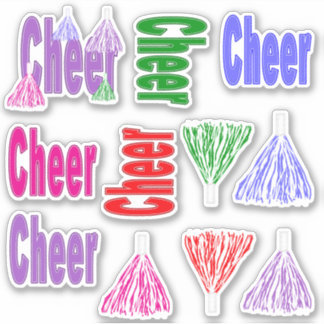 Autocollants de pom-pom girls