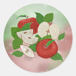 Autocollants de pomme dessinés à la main – Moderne
