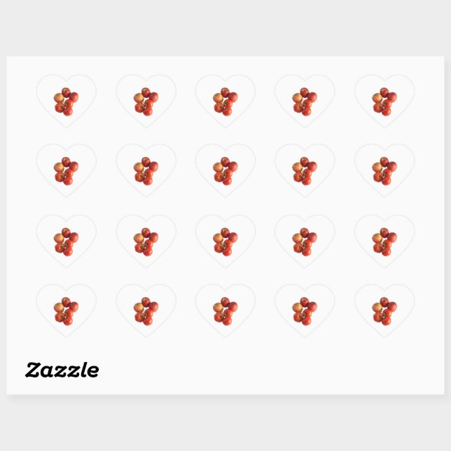 Autocollants de pommes et de tomates fraîches (Feuille)