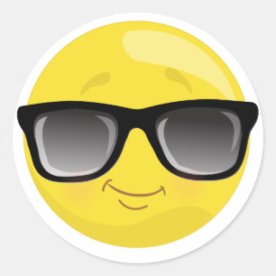 Autocollants de port de lunettes de soleil d'Emoji