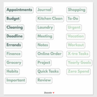 Autocollants de productivité minimaliste et de tâc