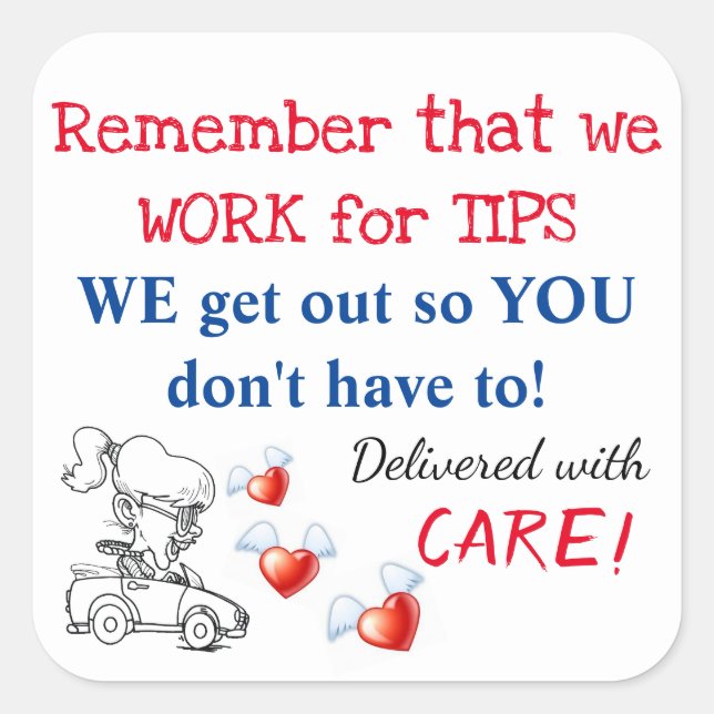 Autocollants de rappel de livraison (Nous travaill (Devant)