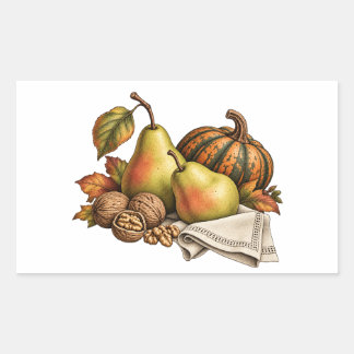 Autocollants de récolte de poires, courges et noix