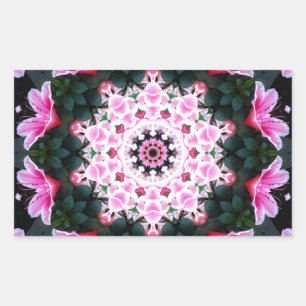 Autocollants de rectangle de mandala de fleur