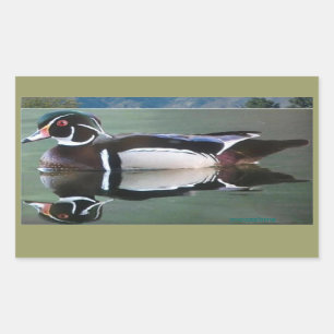 Autocollants de réflexion de canard en bois