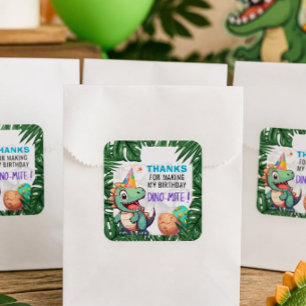 Autocollants de remerciement d'anniversaire Dino-m