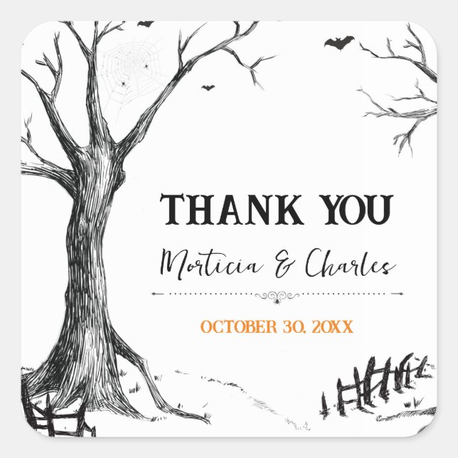 Autocollants de remerciement d'arbre d'Halloween d (Devant)
